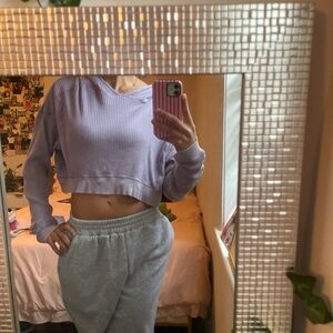 Lavender Cropped Hoodie